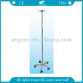 AG-IVP004 CE ISO Height adjustable 5 castors medical furniture simple IV pole stand